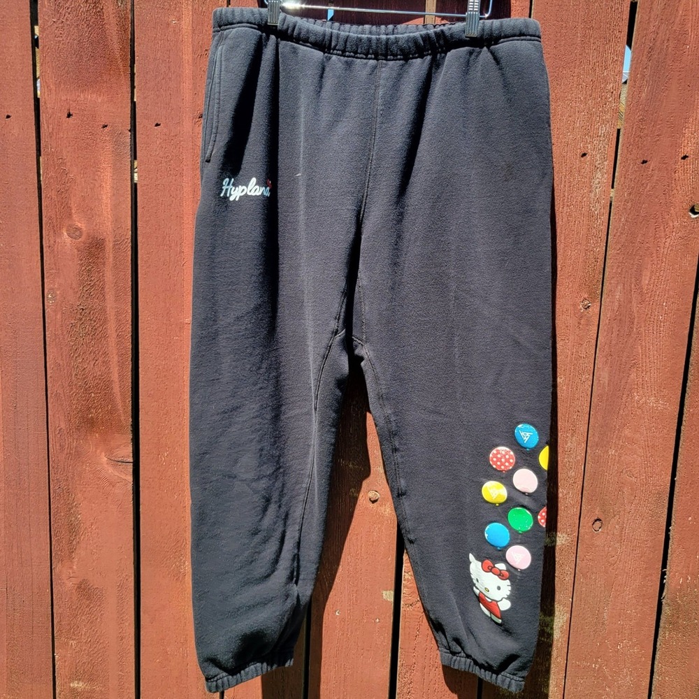 Hypland x Hello Kitty Balloon Graphic Sweatpants Black 2XL Plus Joggers Sanrio